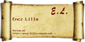 Encz Lilla névjegykártya